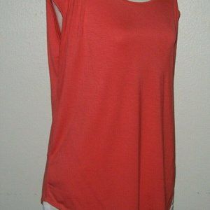 New SPENSE Laced Shoulder Detail Stretch Sleeveless Top Size L Sunset Coral NWT